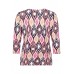 Betty Barclay - 2722 1789 T-shirt 3/4 mouw print roze blauw beige.